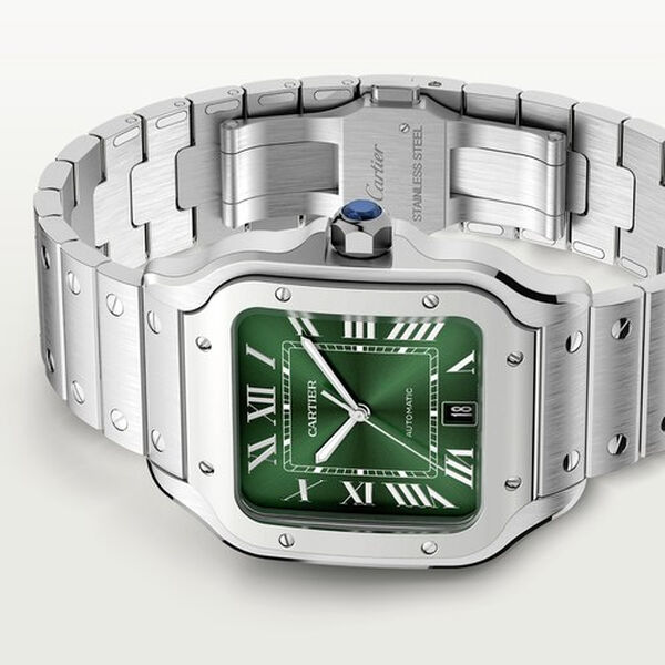 Santos de Cartier 40 mm automatique en acier inoxydable, grand mod&egrave;le